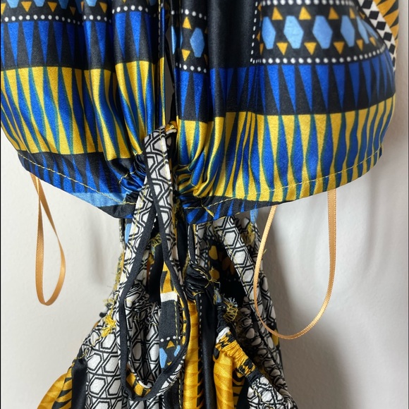 New Women's Blue & White Sleeveless Pleated Striped Maxi Dress Size Small - Picture 2 of 12